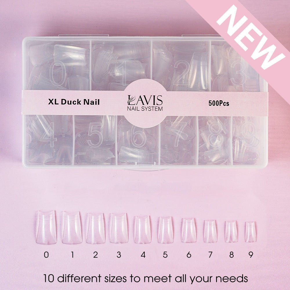 LAVIS - XL DUCK NAIL - Clear - 500 Pcs - DTK Nail Supply