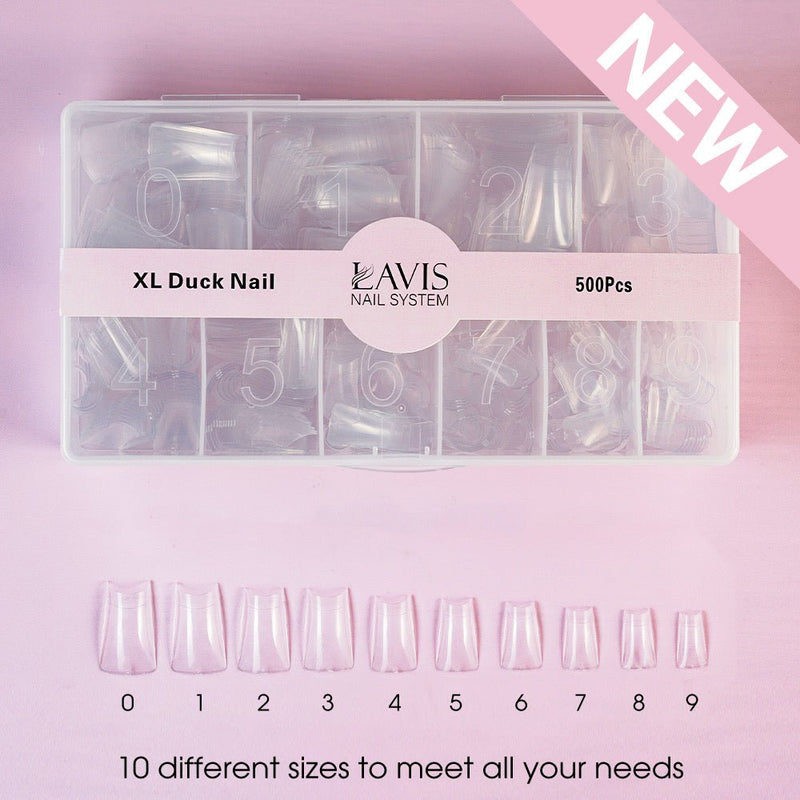 LAVIS - XL DUCK NAIL - Clear - 500 Pcs - DTK Nail Supply
