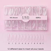 Lavis - XXL Almond - Clear - 504 Pcs - DTK Nail Supply