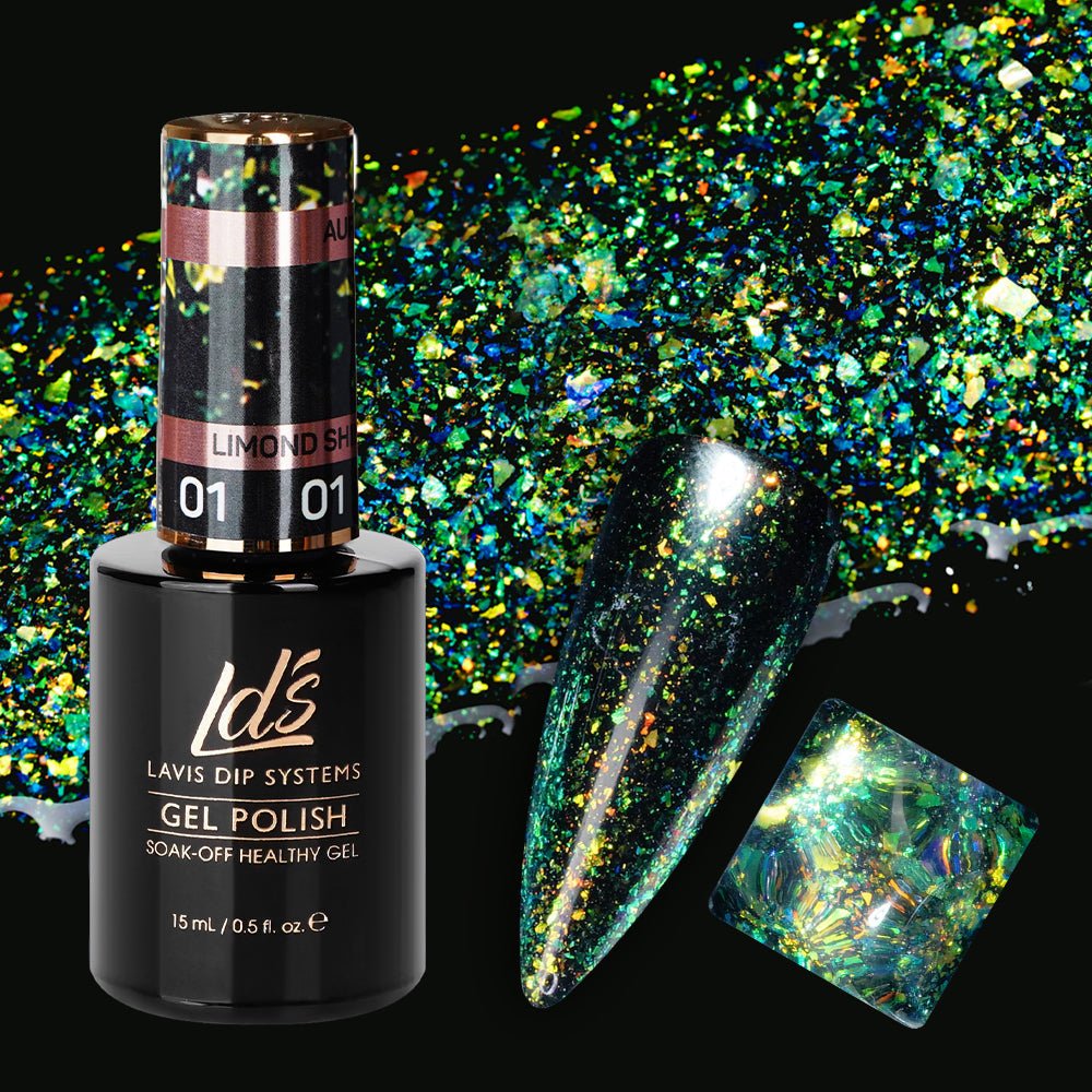 LDS 01 Limond Shine - Gel Polish 0.5 oz - Aurora Top Coat - DTK Nail Supply