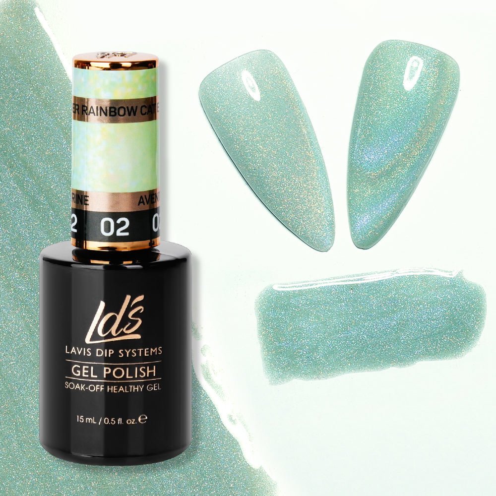 LDS 02 Aventurine - Gel Polish 0.5 oz - Laser Rainbow Cat Eye - DTK Nail Supply