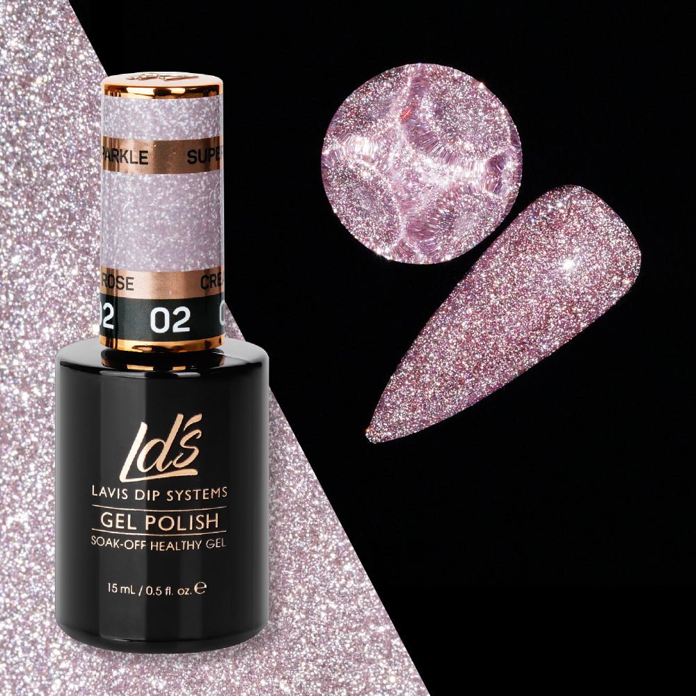 LDS 02 - Gel Polish 0.5 oz - Super Sparkle Reflective Collection - DTK Nail Supply