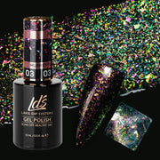 LDS 03 Murrey Flash - Gel Polish 0.5 oz - Aurora Top Coat - DTK Nail Supply