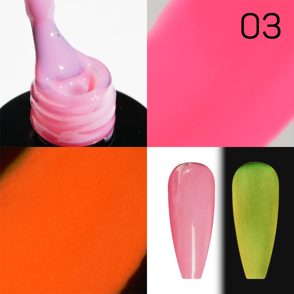 LDS 03 Pink Patrol - Gel Polish 0.5 oz - Glow In The Dark - DTK Nail Supply