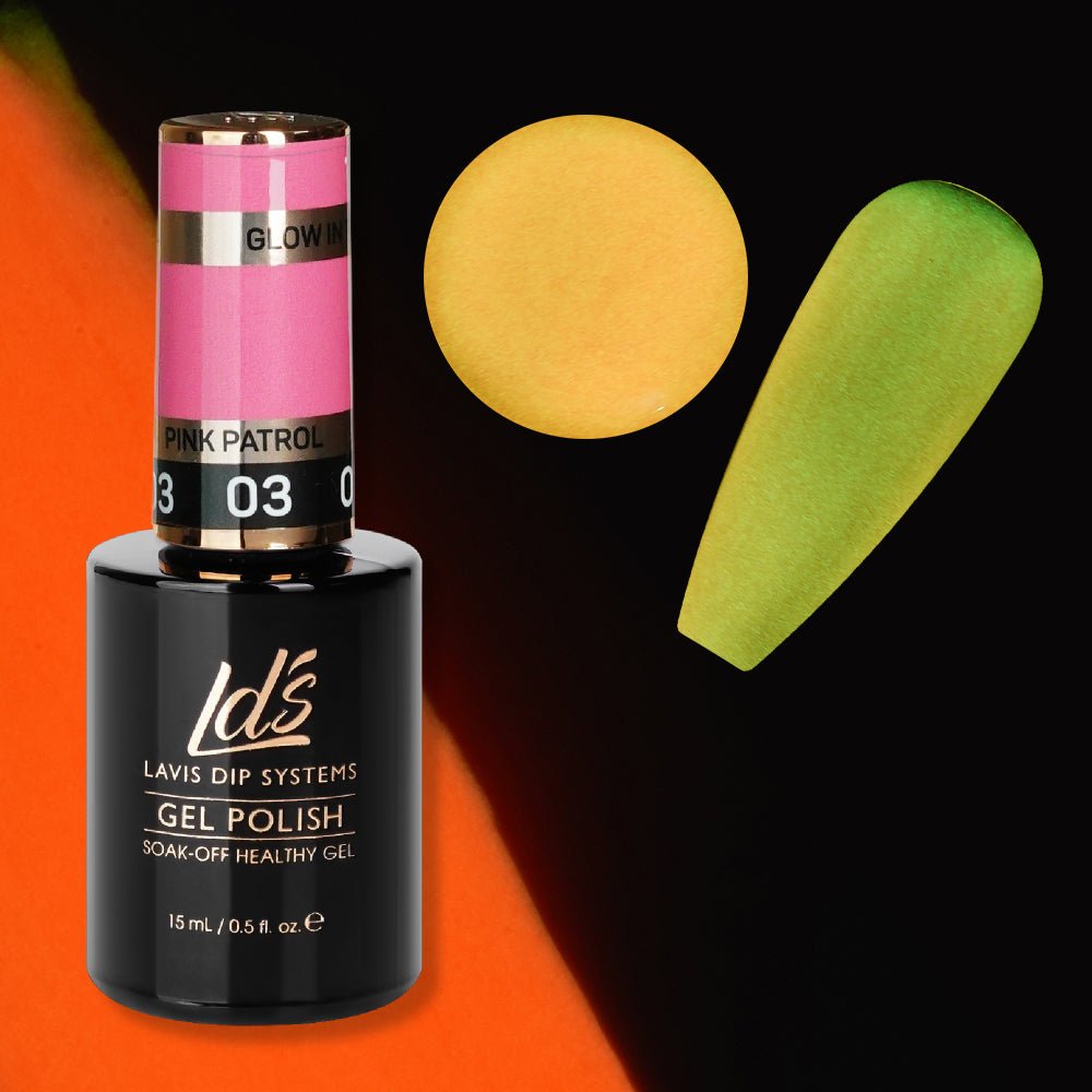 LDS 03 Pink Patrol - Gel Polish 0.5 oz - Glow In The Dark - DTK Nail Supply