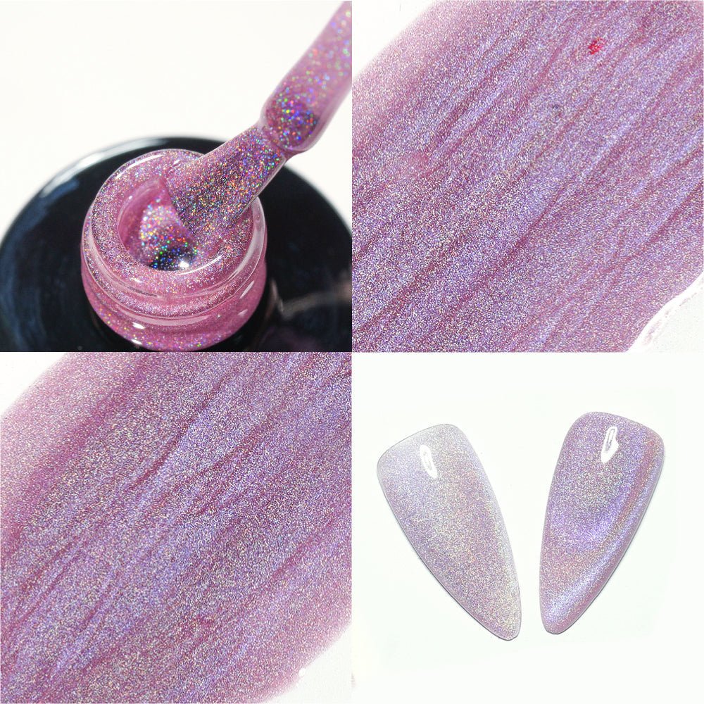 LDS 03 Rosaline - Gel Polish 0.5 oz - Laser Rainbow Cat Eye - DTK Nail Supply
