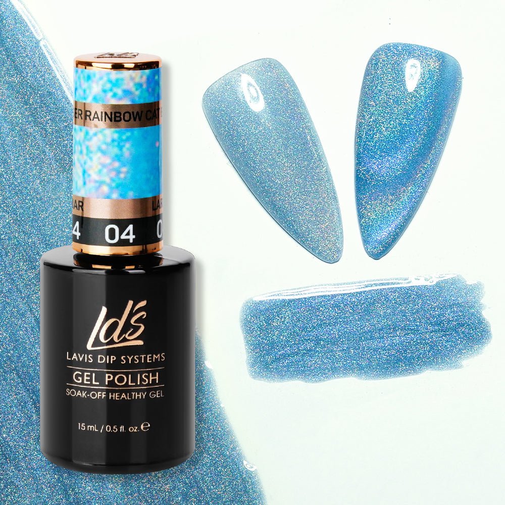 LDS 04 Larimar - Gel Polish 0.5 oz - Laser Rainbow Cat Eye - DTK Nail Supply