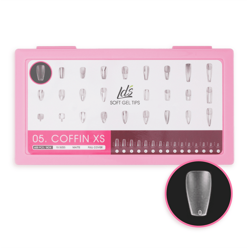 LDS - 05 Coffin XS Matte Nail Tips (Full Cover) (Box of 600PCS) - DTK Nail Supply