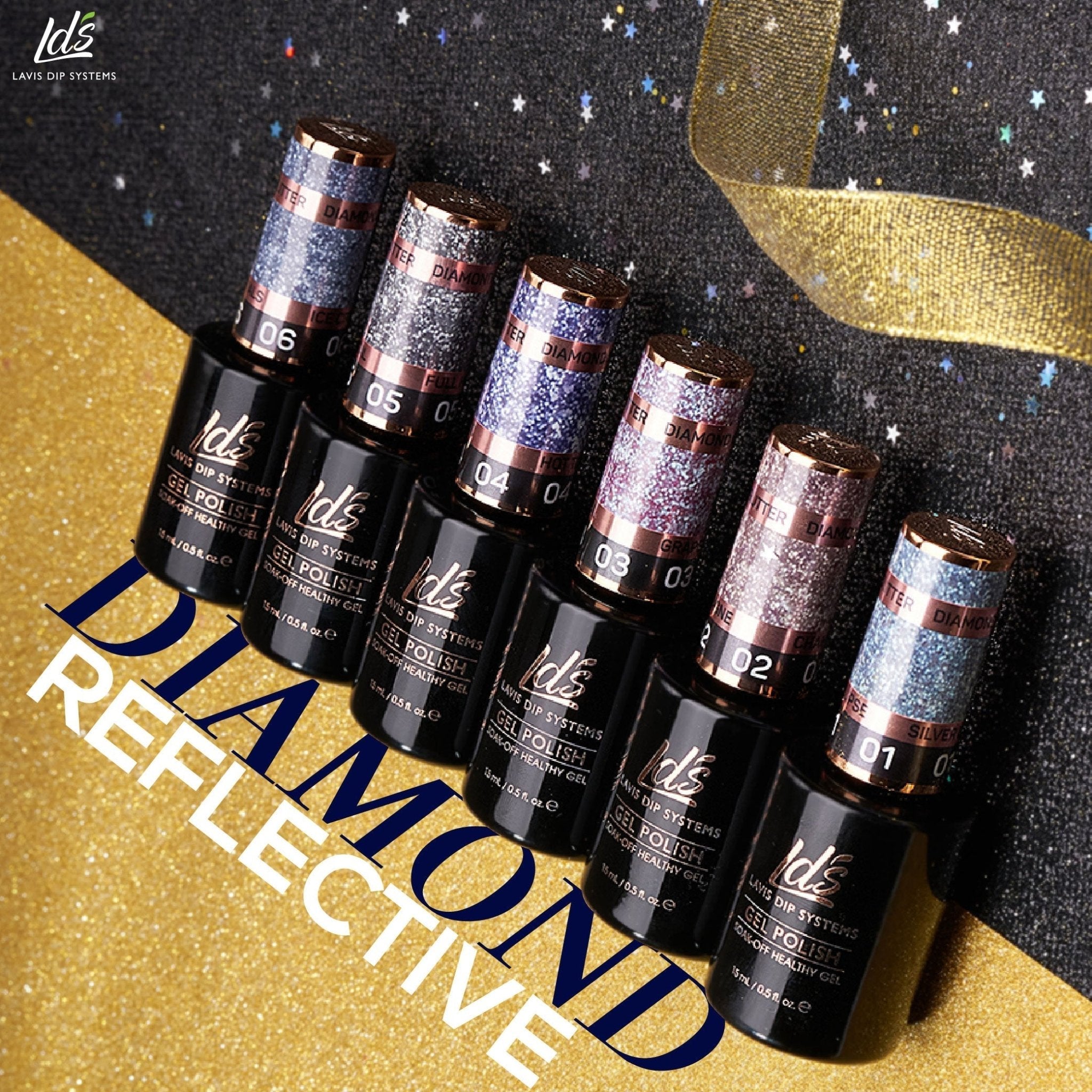LDS 05 Full Metal (ver2) - Gel Polish 0.5 oz - Diamond Reflective Glitter - DTK Nail Supply
