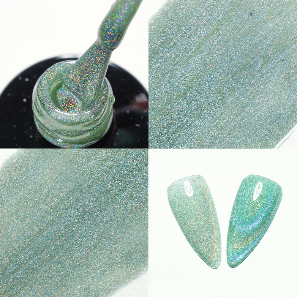 LDS 05 Greenery - Gel Polish 0.5 oz - Laser Rainbow Cat Eye - DTK Nail Supply