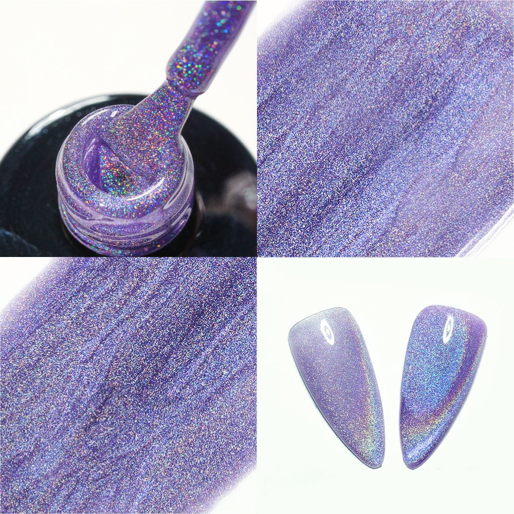 LDS 06 Amethyst - Gel Polish 0.5 oz - Laser Rainbow Cat Eye - DTK Nail Supply