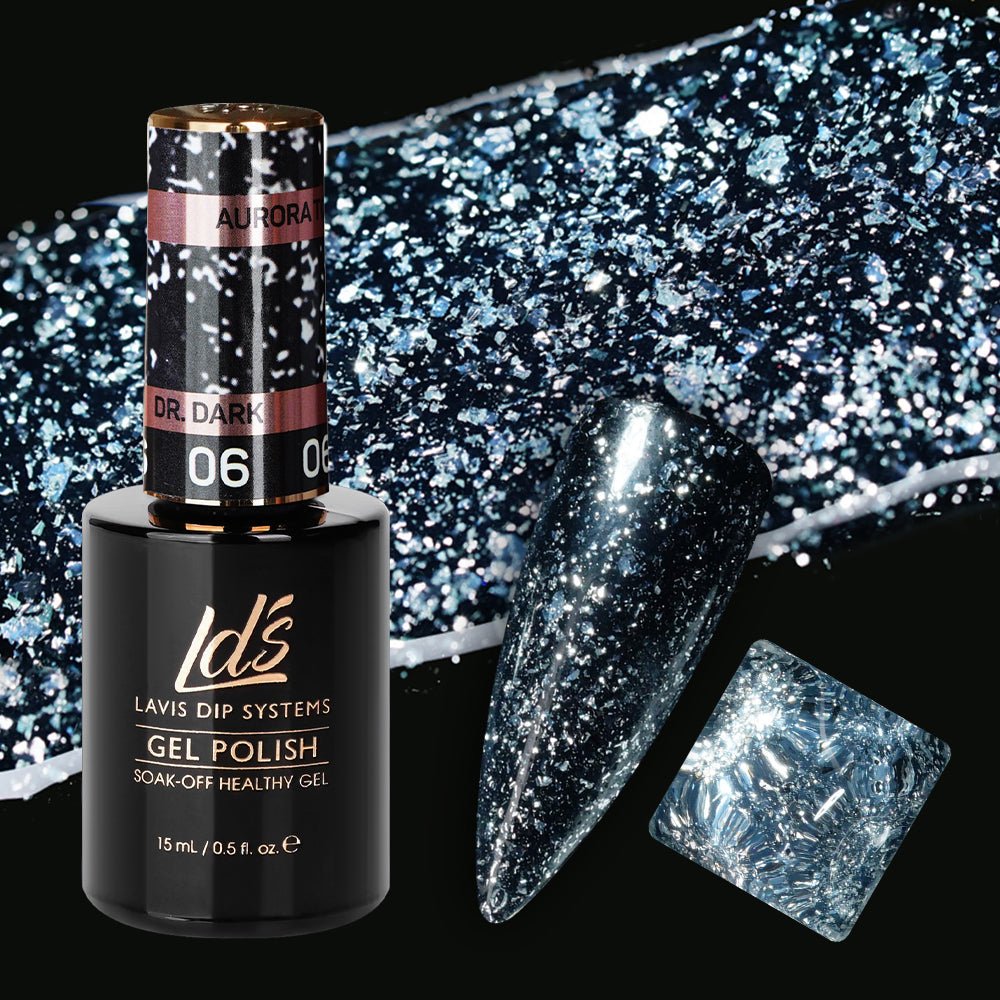 LDS 06 Dr.Dark - Gel Polish 0.5 oz - Aurora Top Coat - DTK Nail Supply
