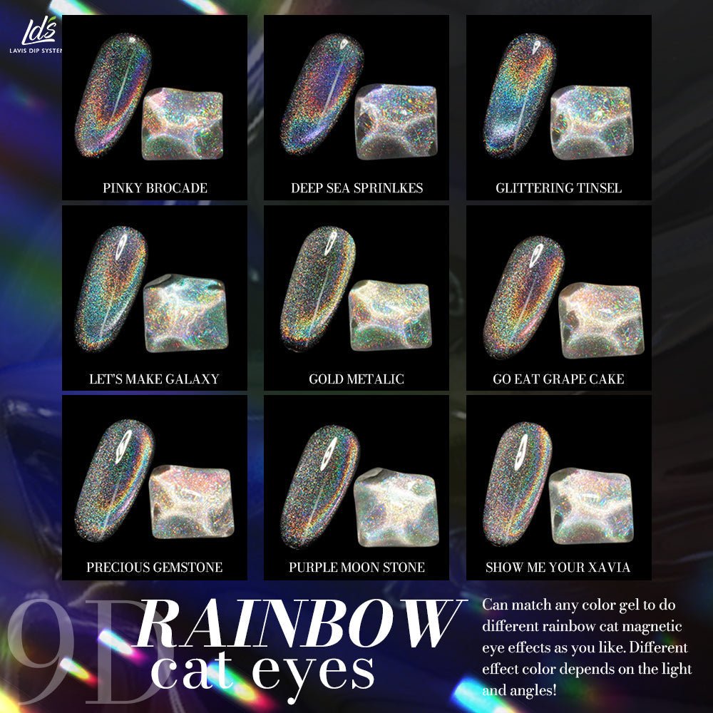 LDS 06 Go Eat Grape Cake - Gel Polish 0.5 oz - 9D Rainbow Cat Eyes - DTK Nail Supply
