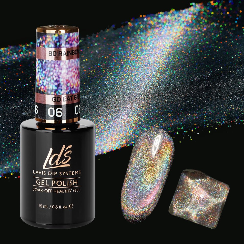 LDS 06 Go Eat Grape Cake - Gel Polish 0.5 oz - 9D Rainbow Cat Eyes - DTK Nail Supply