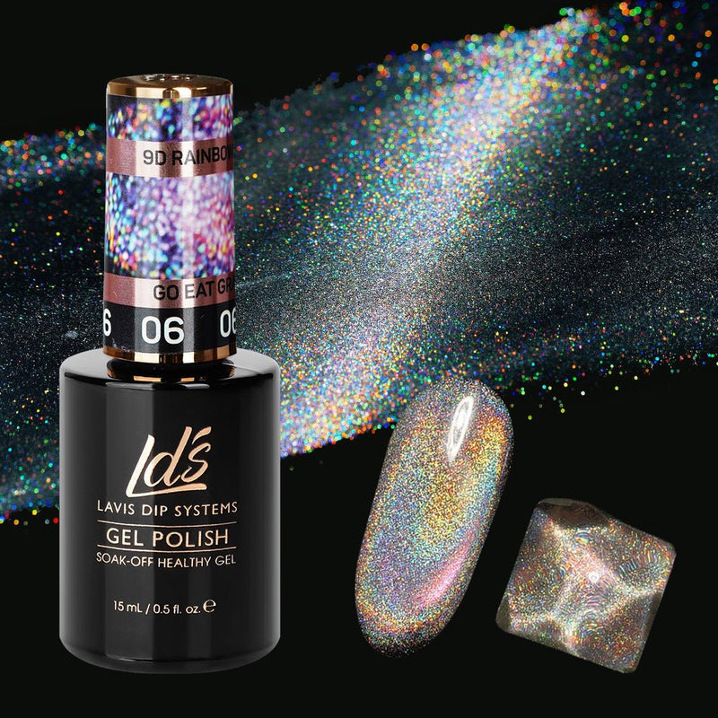 LDS 06 Go Eat Grape Cake - Gel Polish 0.5 oz - 9D Rainbow Cat Eyes - DTK Nail Supply
