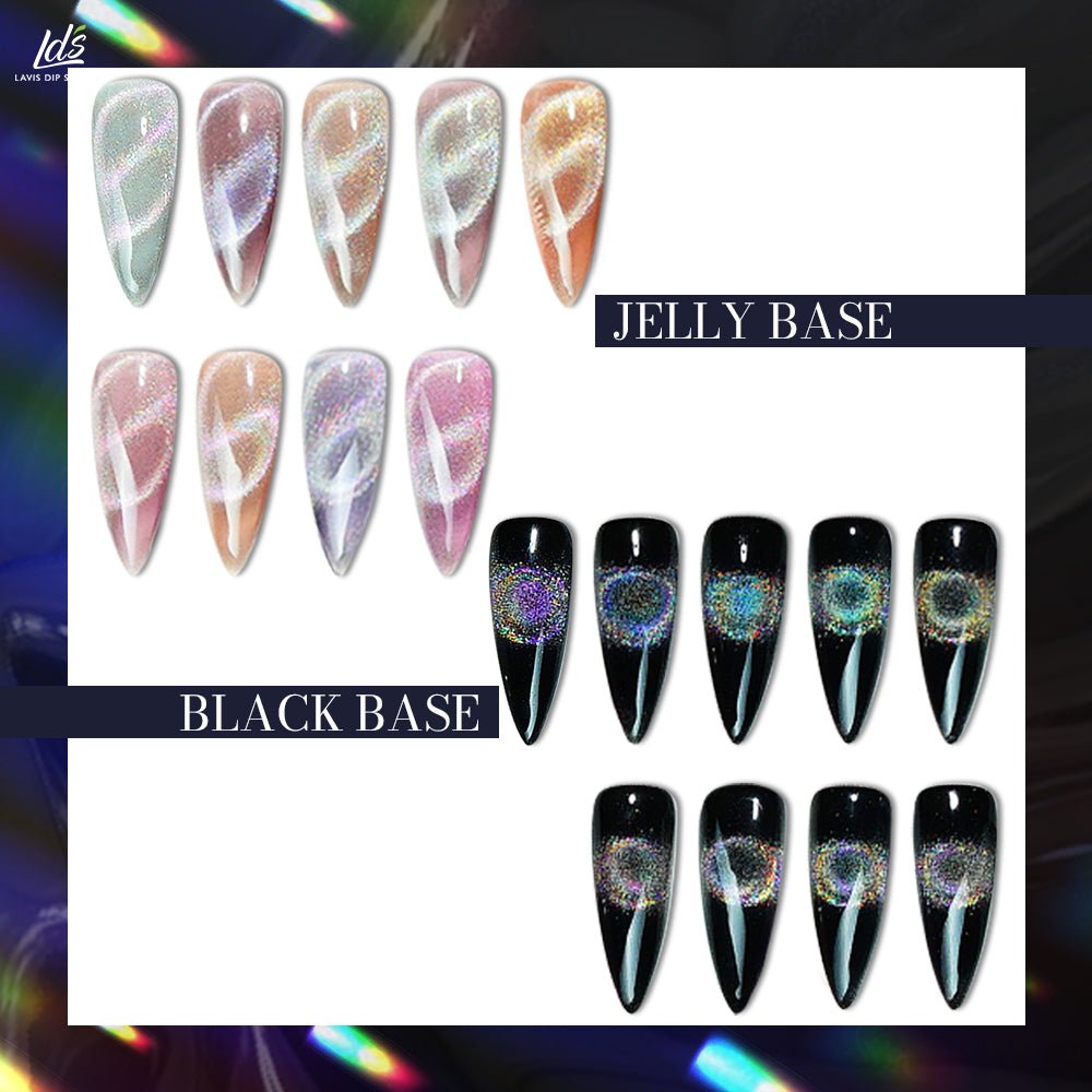 LDS 06 Go Eat Grape Cake - Gel Polish 0.5 oz - 9D Rainbow Cat Eyes - DTK Nail Supply
