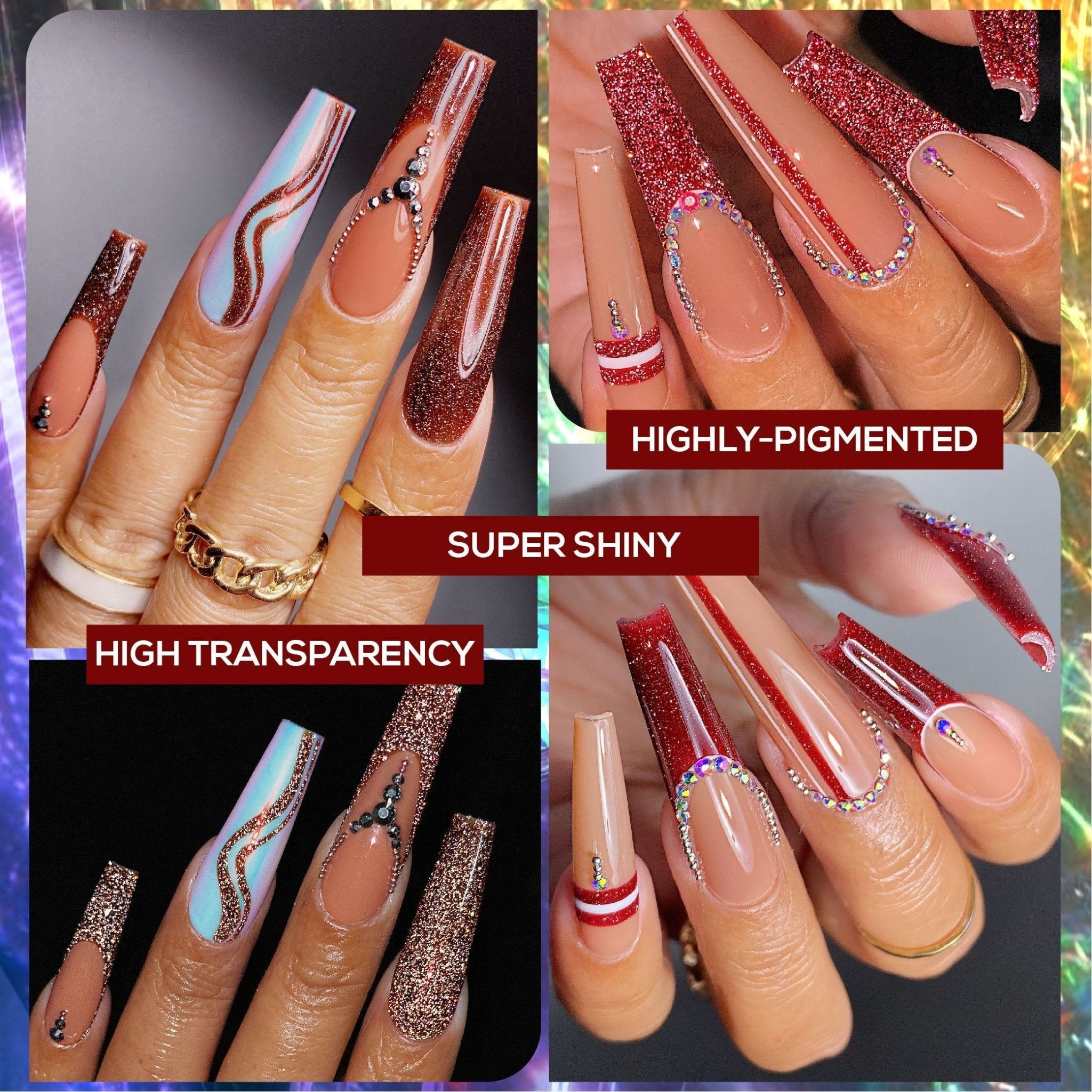 LDS 07 Blood Orange (ver2) - Gel Polish 0.5 oz - Diamond Reflective Glitter - DTK Nail Supply