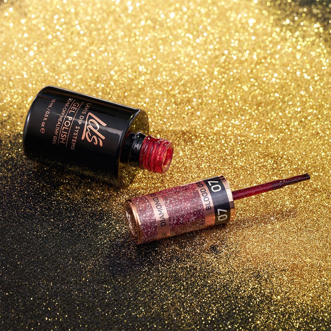 LDS 07 Blood Orange (ver2) - Gel Polish 0.5 oz - Diamond Reflective Glitter - DTK Nail Supply