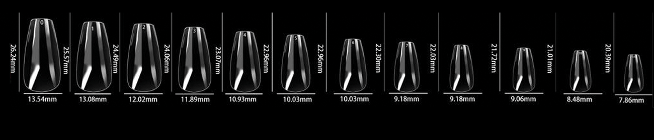 LDS - 08 Coffin Medium Clear Nail Tips (Full Cover) (Box of 600PCS) - DTK Nail Supply
