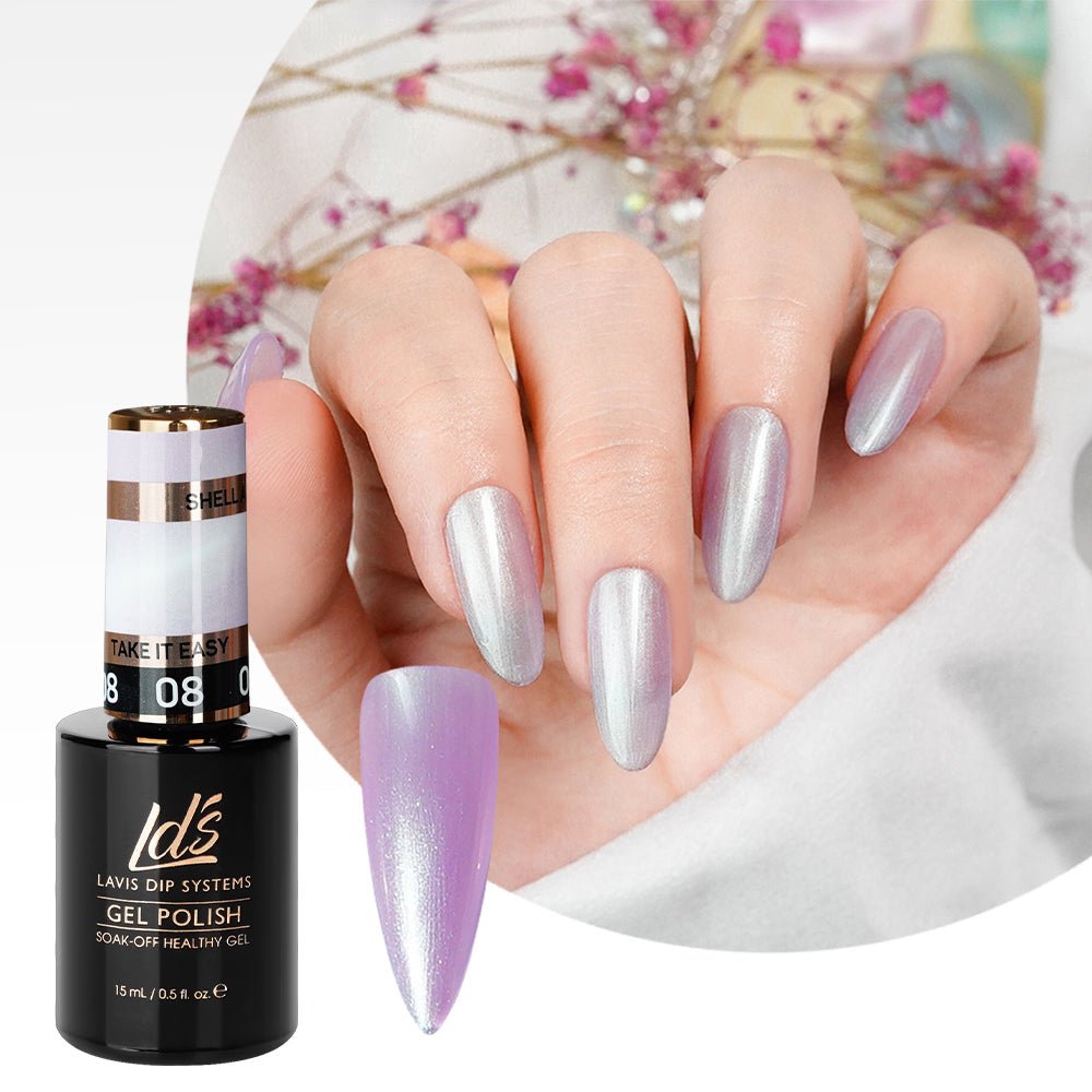 LDS 08 Take It Easy - Gel Polish 0.5 oz - Shell Aurora - DTK Nail Supply