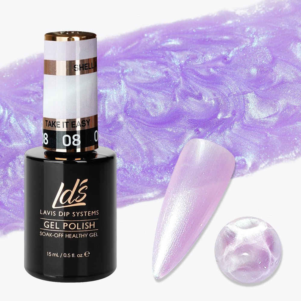 LDS 08 Take It Easy - Gel Polish 0.5 oz - Shell Aurora - DTK Nail Supply