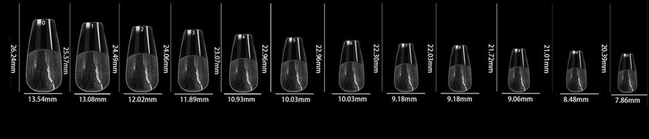 LDS - 09 Coffin Medium Half Matte Nail Tips (Full Cover) (Box of 600PCS) - DTK Nail Supply