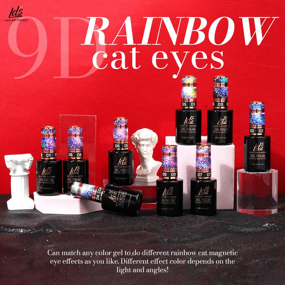 LDS 09 Show Me Your Xavia - Gel Polish 0.5 oz - 9D Rainbow Cat Eyes - DTK Nail Supply