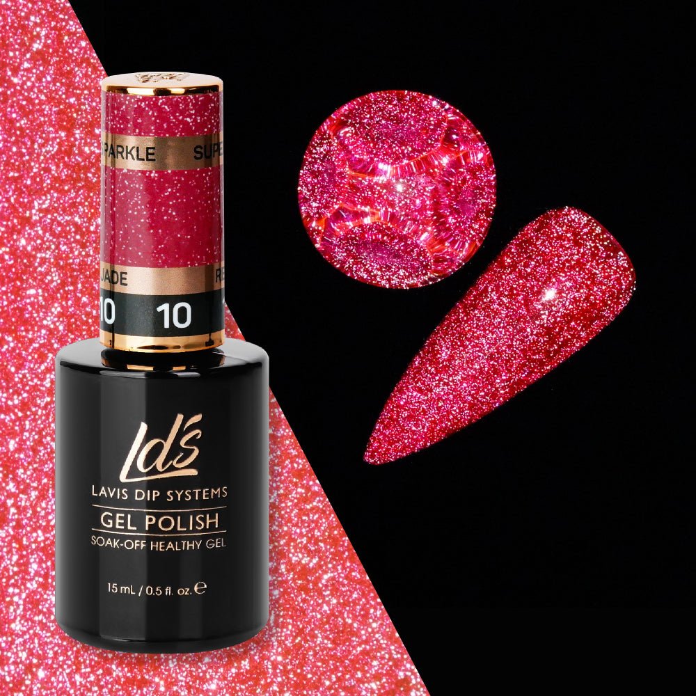 LDS 10 - Gel Polish 0.5 oz - Super Sparkle Reflective Collection - DTK Nail Supply