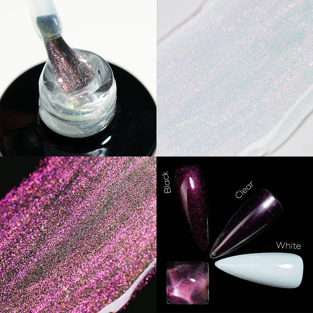 LDS 10 Purple Gems - Gel Polish 0.5 oz - Aurora Top Coat - DTK Nail Supply