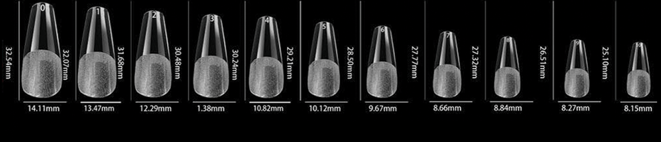 LDS - 11 Coffin Long Half Matte Nail Tips (Full Cover) (Box of 600PCS) - DTK Nail Supply