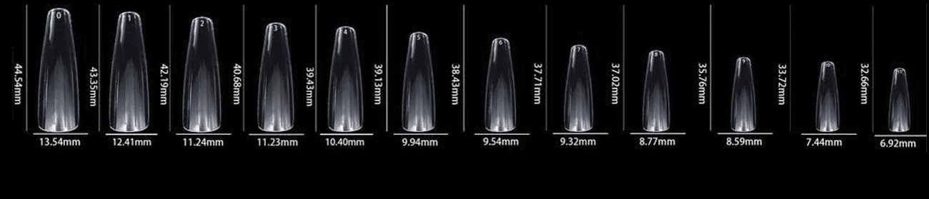 LDS - 12 Coffin XL Clear Nail Tips (Full Cover) (Box of 600PCS) - DTK Nail Supply
