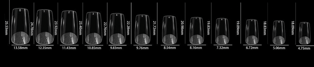 LDS - 14 Square Medium Tapered Nail Tips (Full Cover) (Box of 600PCS) - DTK Nail Supply