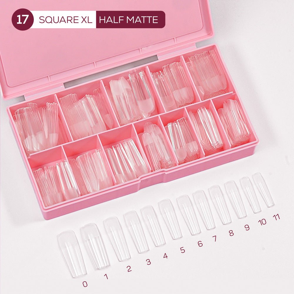 LDS - 17 Square XL Half Matte Nail Tips (Full Cover) (Box of 600PCS) - DTK Nail Supply
