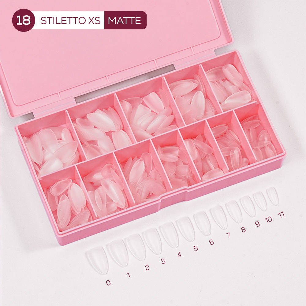 LDS - 18 Stiletto XS Matte Nail Tips (Full Cover) (Box of 600PCS) - DTK Nail Supply