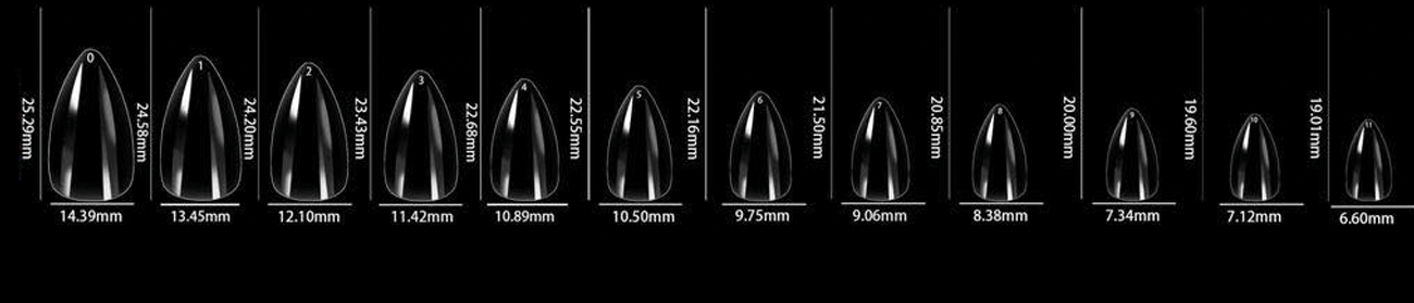 LDS - 19 Stiletto Short Clear Nail Tips (Full Cover) (Box of 600PCS) - DTK Nail Supply