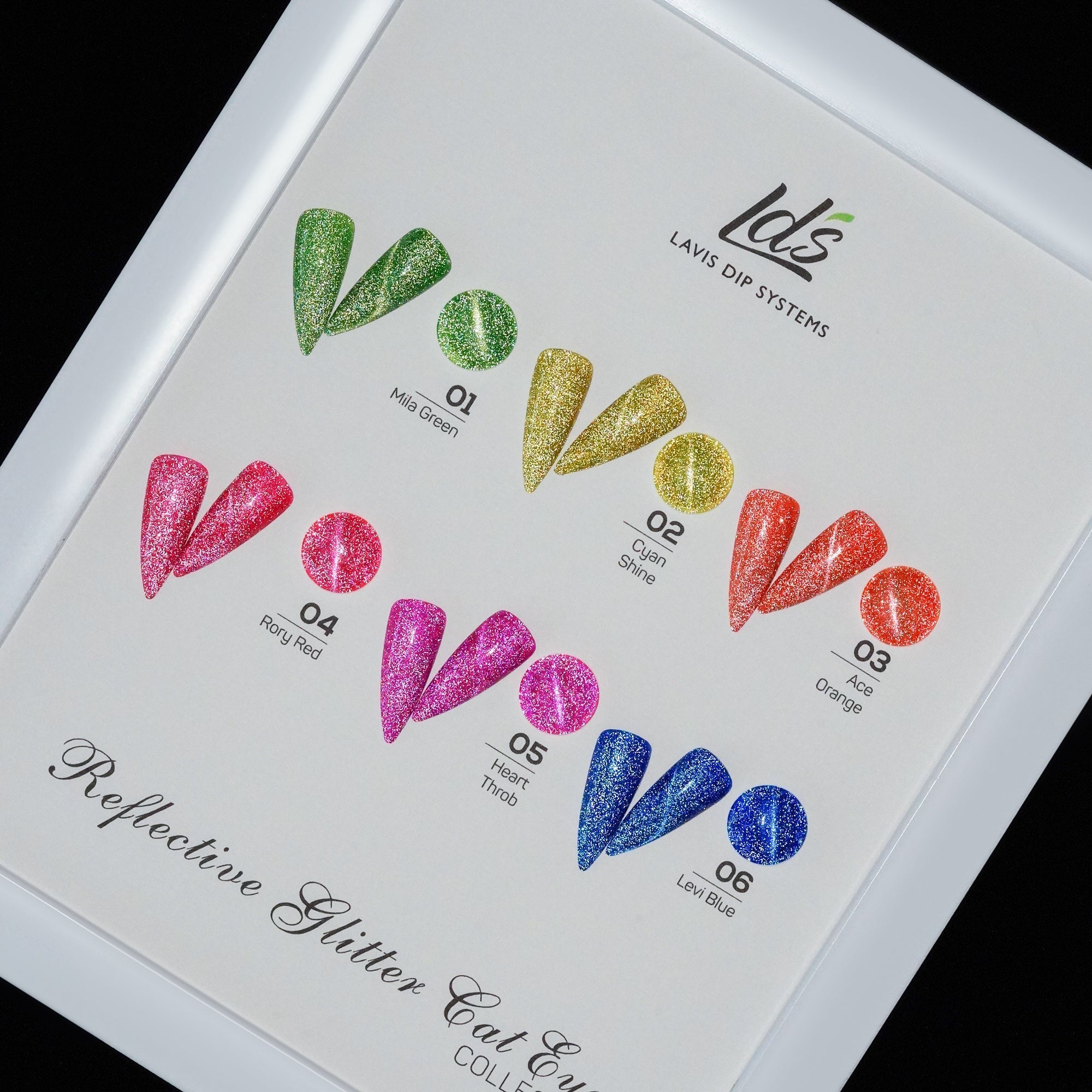 LDS 2 Cyan Shine - Gel Polish 0.5 oz - Reflective Glitter Cat Eyes - DTK Nail Supply