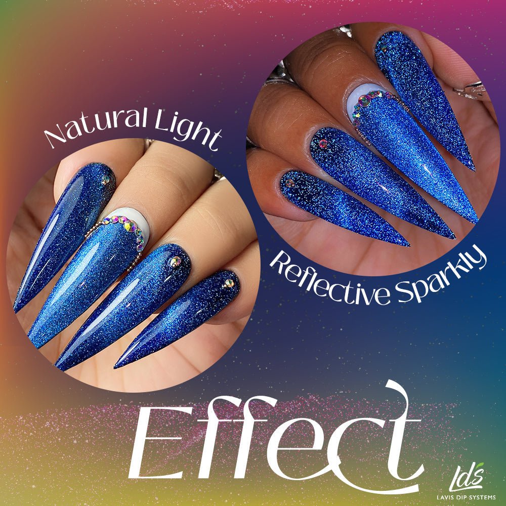 LDS 2 Cyan Shine - Gel Polish 0.5 oz - Reflective Glitter Cat Eyes - DTK Nail Supply