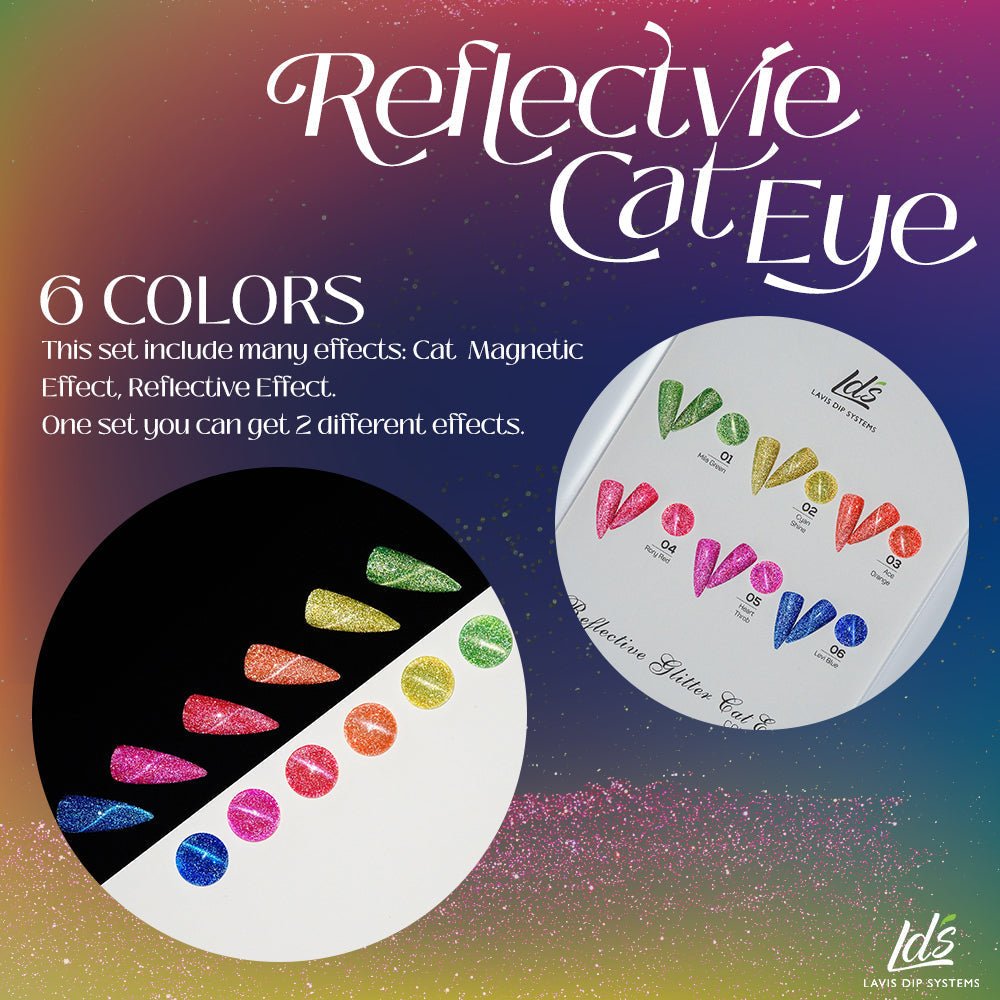 LDS 2 Cyan Shine - Gel Polish 0.5 oz - Reflective Glitter Cat Eyes - DTK Nail Supply