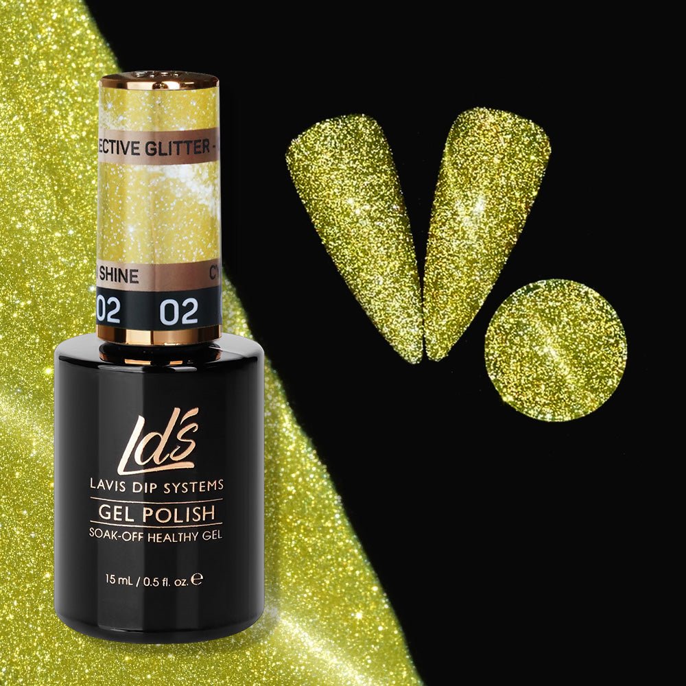 LDS 2 Cyan Shine - Gel Polish 0.5 oz - Reflective Glitter Cat Eyes - DTK Nail Supply