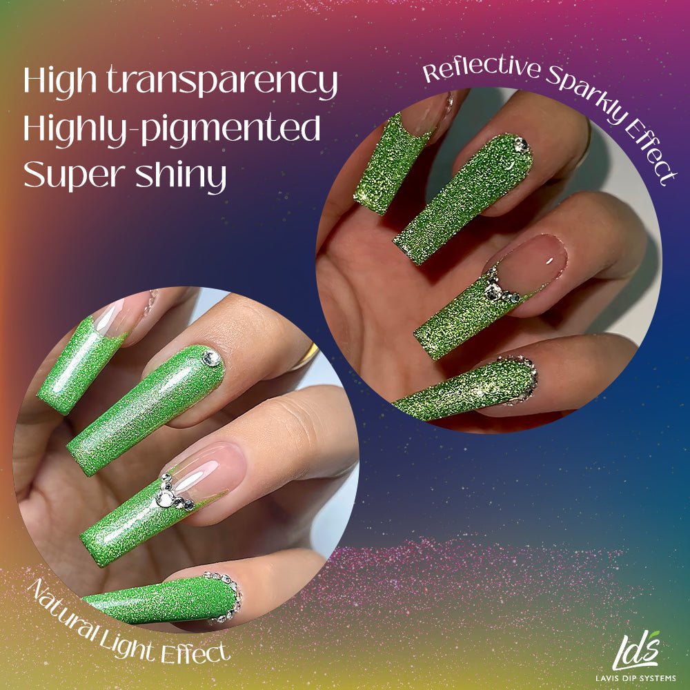 LDS 2 Cyan Shine - Gel Polish 0.5 oz - Reflective Glitter Cat Eyes - DTK Nail Supply