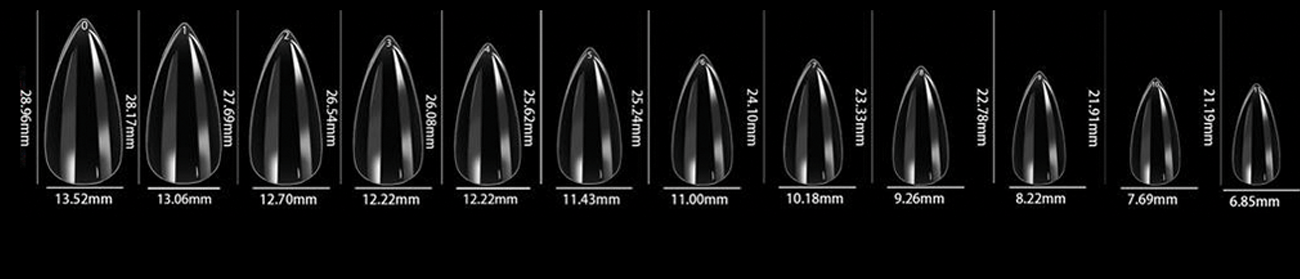 LDS - 21 Stiletto Medium Clear Nail Tips (Full Cover) (Box of 600PCS) - DTK Nail Supply