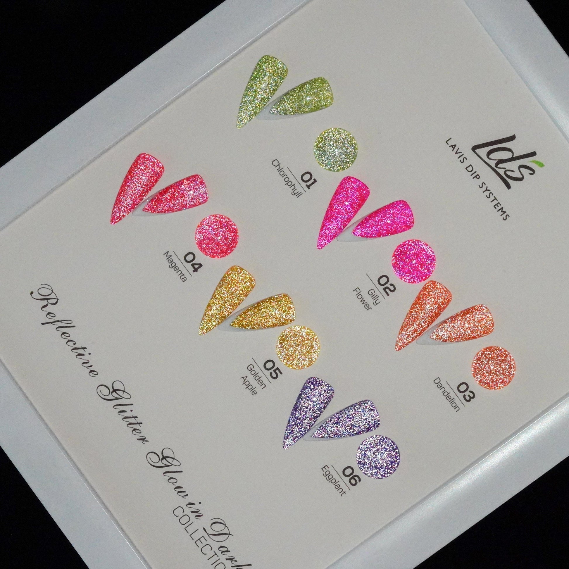 LDS 3 Dandelion - Gel Polish 0.5 oz - Reflective Glitter Glow In The Dark - DTK Nail Supply
