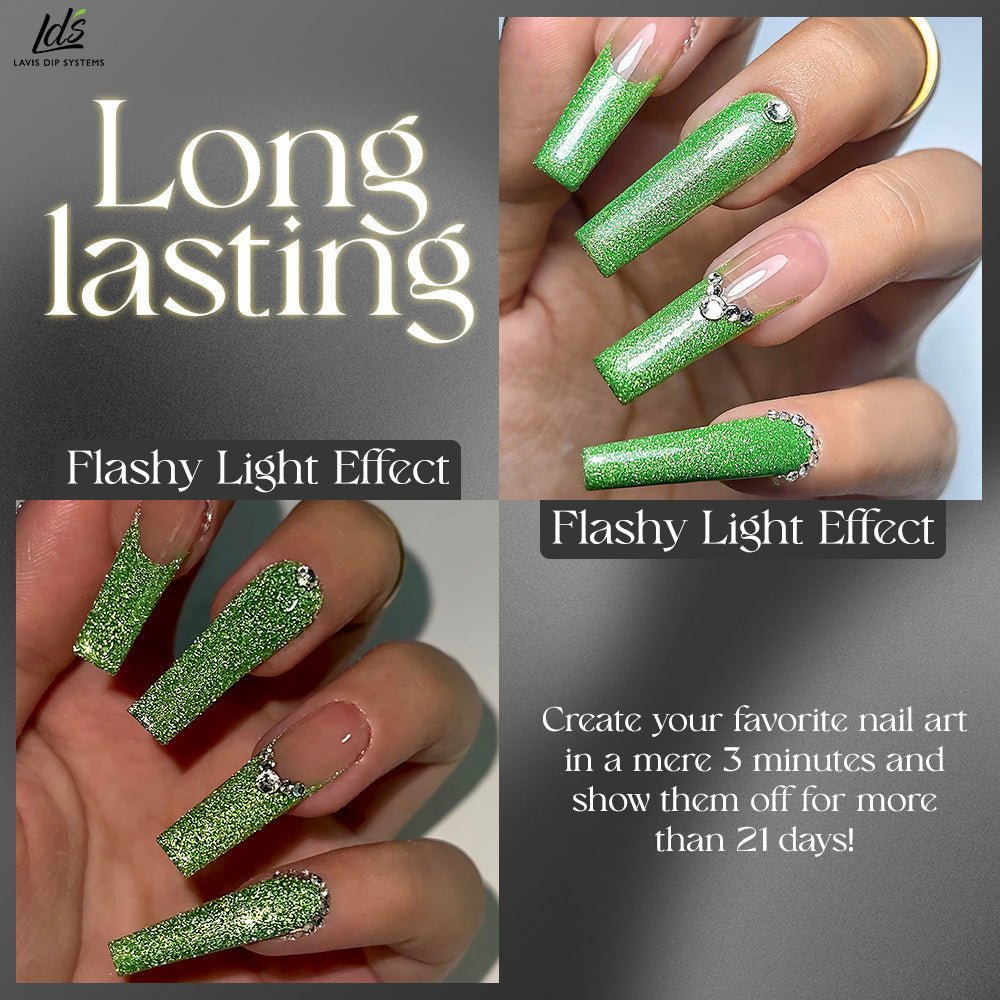 LDS 3 Dandelion - Gel Polish 0.5 oz - Reflective Glitter Glow In The Dark - DTK Nail Supply