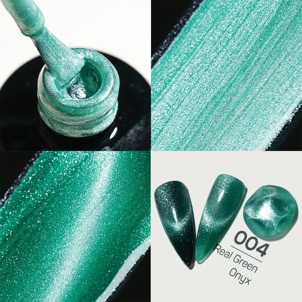 LDS 4 Real Green Onyx - Gel Polish 0.5 oz - Ice Crystal Cat Eyes - DTK Nail Supply