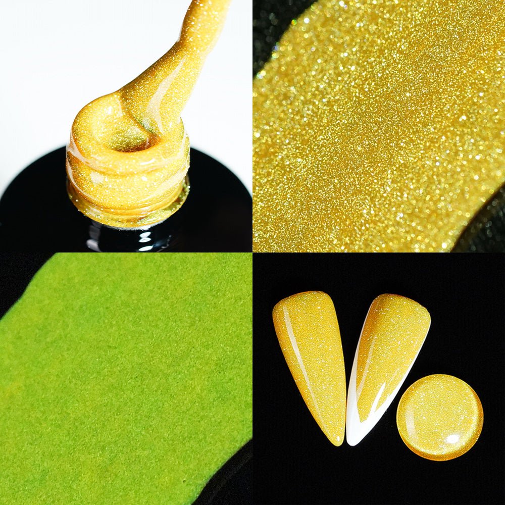 LDS 5 Golden Apple - Gel Polish 0.5 oz - Reflective Glitter Glow In The Dark - DTK Nail Supply