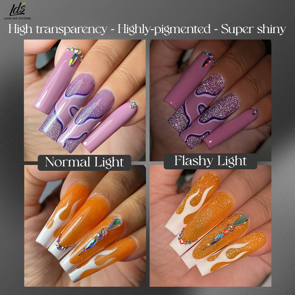 LDS 5 Golden Apple - Gel Polish 0.5 oz - Reflective Glitter Glow In The Dark - DTK Nail Supply