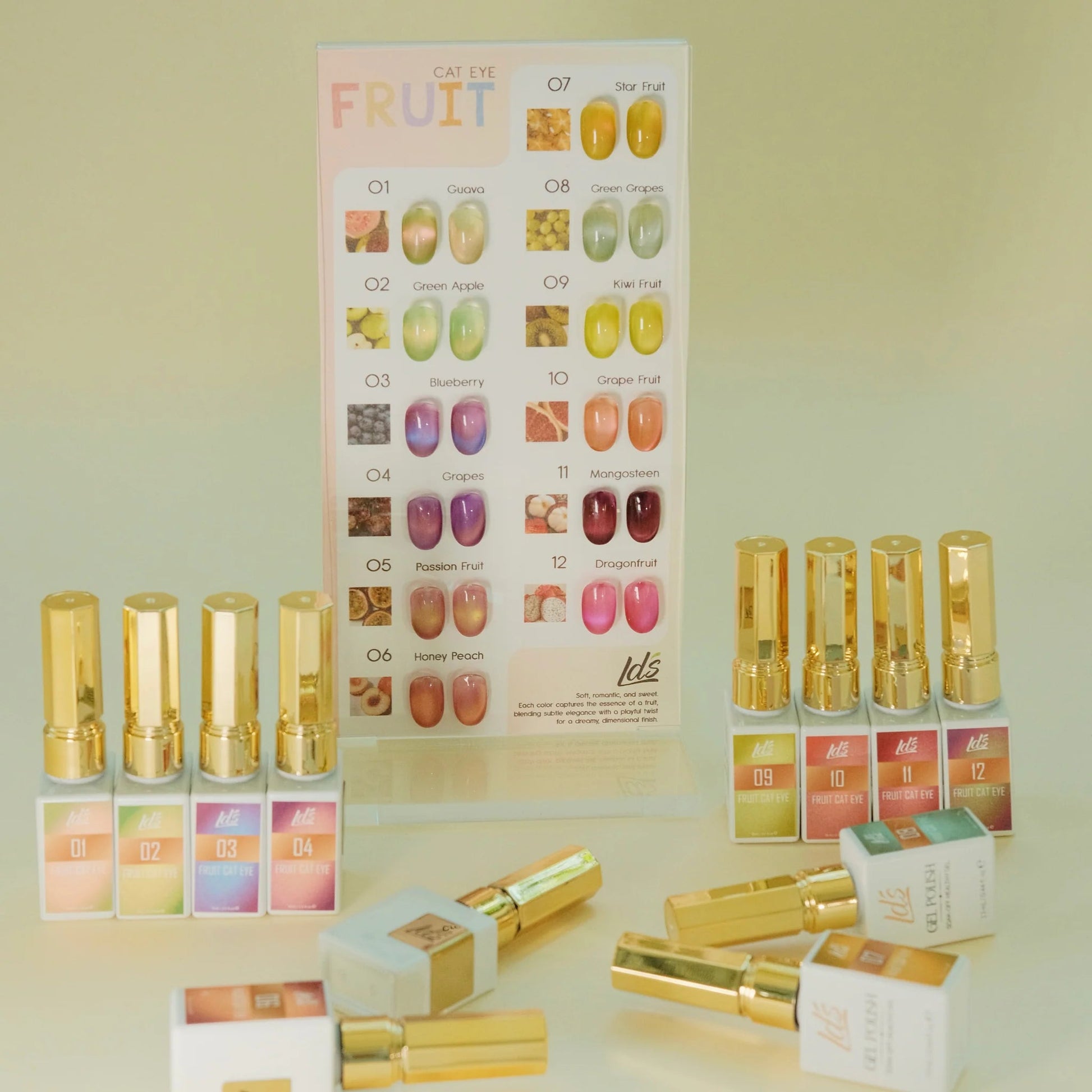 LDS CE Set 12 - LDS Fruit Cat Eye Collection - DTK Nail Supply