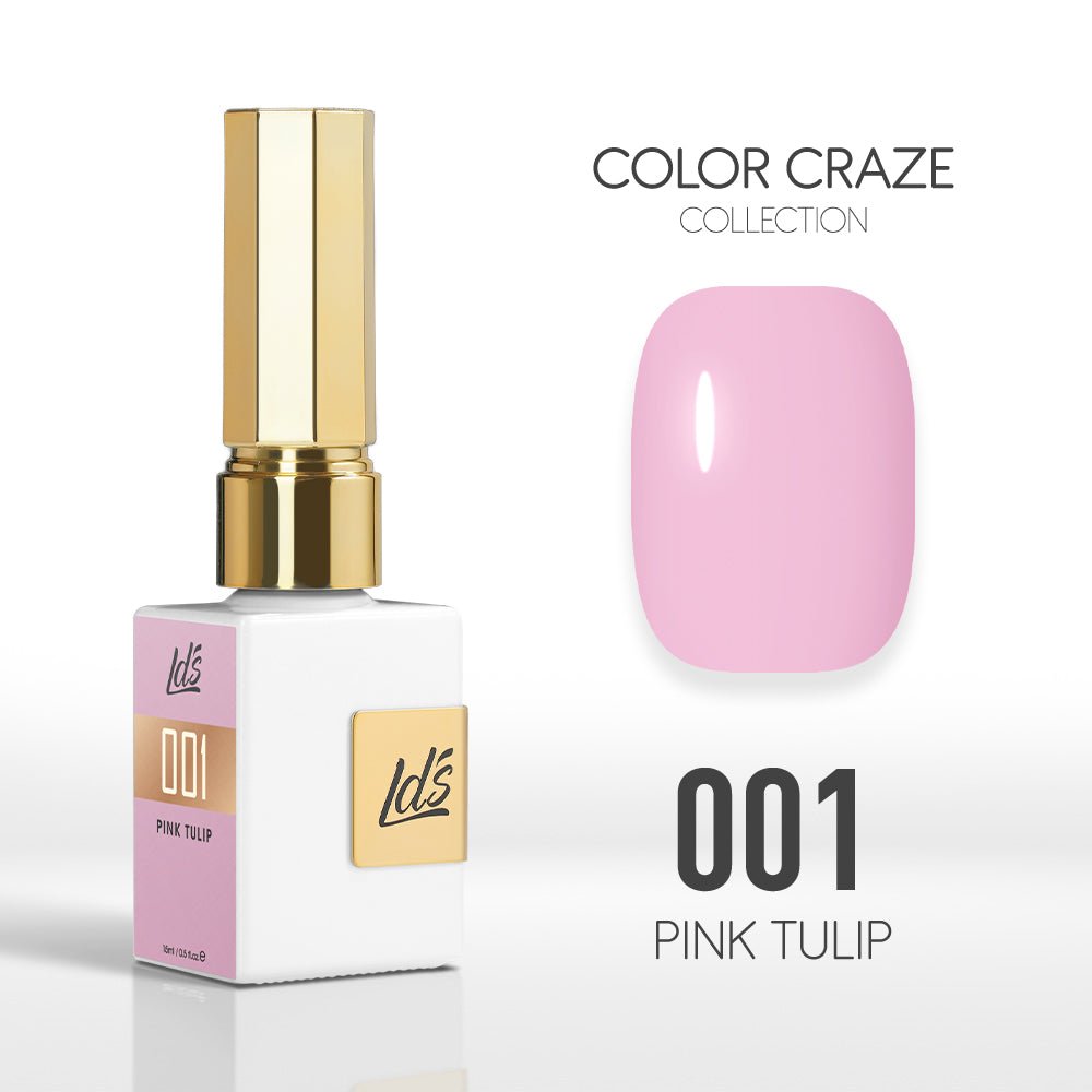 LDS Color Craze Gel Nail Polish - 001 Pink Tulip - 0.5oz - DTK Nail Supply