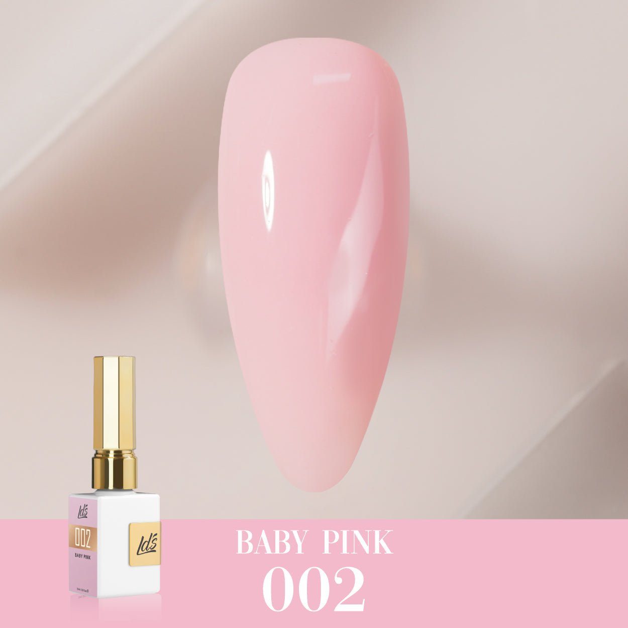 LDS Color Craze Gel Nail Polish - 002 Baby Pink - 0.5oz - DTK Nail Supply