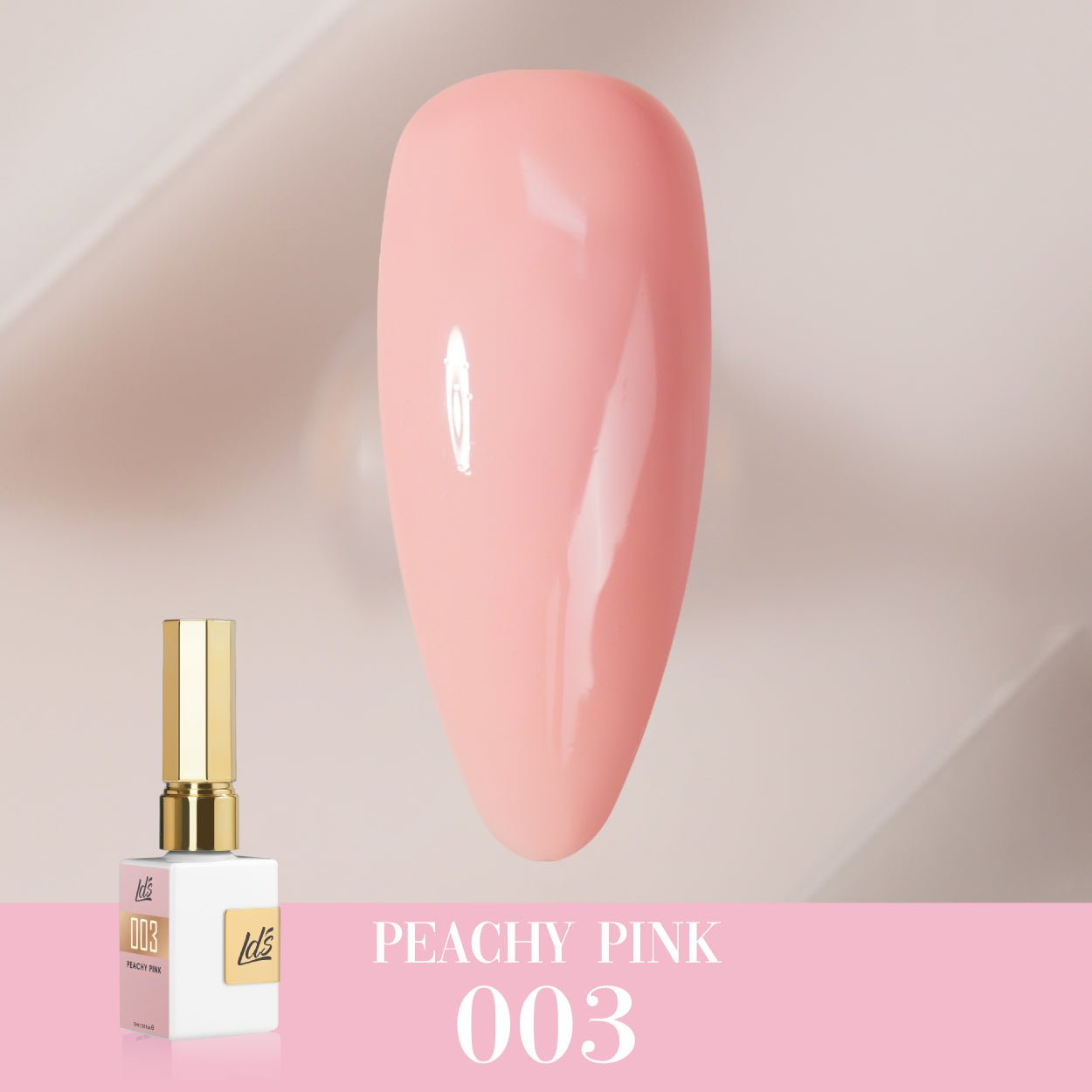 LDS Color Craze Gel Nail Polish - 003 Peachy Pink - 0.5oz - DTK Nail Supply